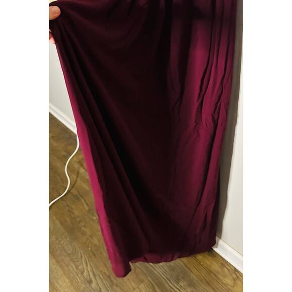 NWT Show Me Your Mumu Caitlin Ruffle Merlot Chiffon Maxi Dress Size Small - Picture 7 of 11